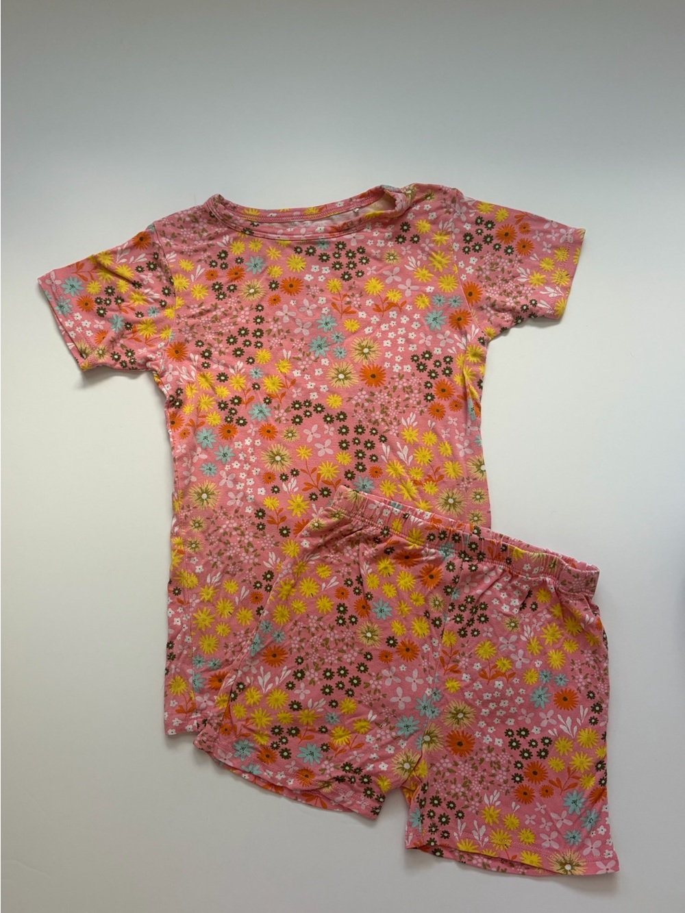 Posh Peanut Pink Flower Child Short Pajama Set